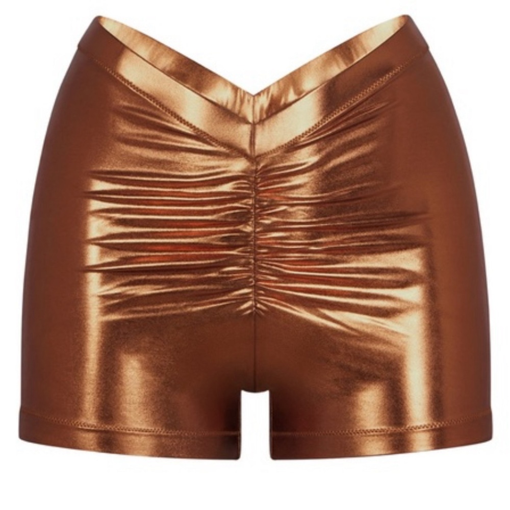 SKIMS METALLIC SWIM V-WAIST SHORT / PENNY / 3X NWT